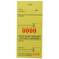 Shoe Repair Tickets Yellow Pack Of 1,000