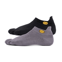 Vibram Five Toe Socks Athletic No Show Twin Pack Size 46+ UK 11+. 1 x Grey,1 x Black
