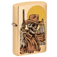 Zippo Lighter, Wild West Skeleton Design
