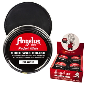 Angelus Perfect Stain Wax Shoe Polish Extra Large 3 fl oz/88ml Black