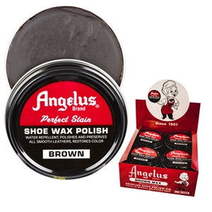 Angelus Perfect Stain Wax Shoe Polish Extra Large 3 fl oz/88ml Brown