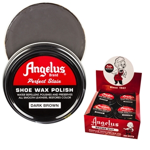 Angelus Perfect Stain Wax Shoe Polish Extra Large 3 fl oz/88ml Dark Brown