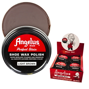 Angelus Perfect Stain Wax Shoe Polish Extra Large 3 fl oz/88ml Light Brown
