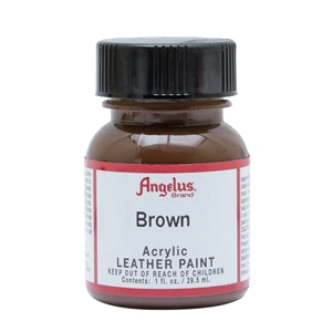 Angelus Acrylic Leather Paint 1 fl oz/30ml Bottle. Brown 014