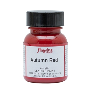 Angelus Acrylic Leather Paint 1 fl oz/30ml Bottle. Autumn Red 184