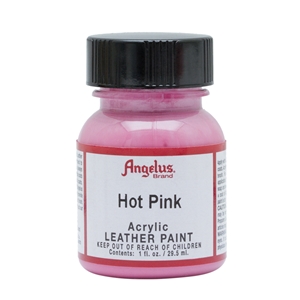 Angelus Acrylic Leather Paint 1 fl oz/30ml Bottle. Hot Pink 186