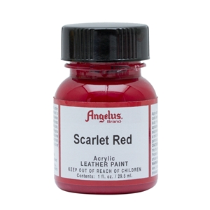 Angelus Acrylic Leather Paint 1 fl oz/30ml Bottle. Scarlet Red 190