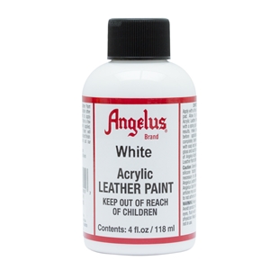Angelus Acrylic Leather Paint 4 fl oz/118ml Bottle. White 005