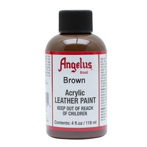 Angelus Acrylic Leather Paint 4 fl oz/118ml Bottle. Brown 014