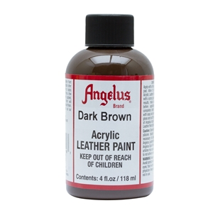 Angelus Acrylic Leather Paint 4 fl oz/118ml Bottle. Dark Brown 018