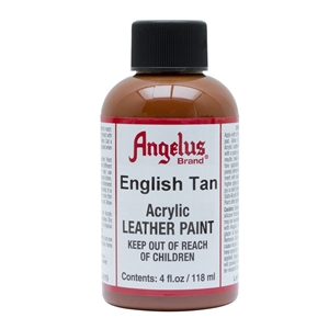 Angelus Acrylic Leather Paint 4 fl oz/118ml Bottle. English Tan 019