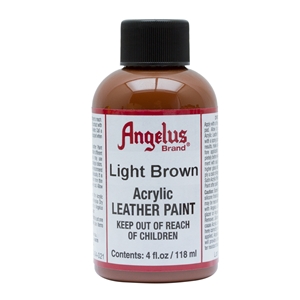 Angelus Acrylic Leather Paint 4 fl oz/118ml Bottle. Light Brown 021
