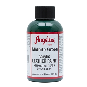 Angelus Acrylic Leather Paint 4 fl oz/118ml Bottle. Midnight Green 052