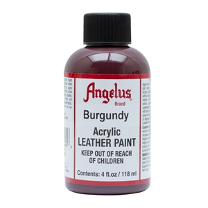 Angelus Acrylic Leather Paint 4 fl oz/118ml Bottle. Burgundy 060