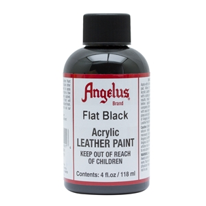 Angelus Acrylic Leather Paint 4 fl oz/118ml Bottle. Flat Black 101