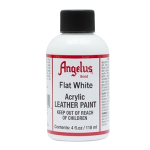 Angelus Acrylic Leather Paint 4 fl oz/118ml Bottle. Flat White 105