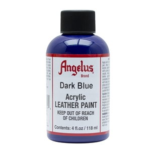Angelus Acrylic Leather Paint 4 fl oz/118ml Bottle. Dark Blue 179