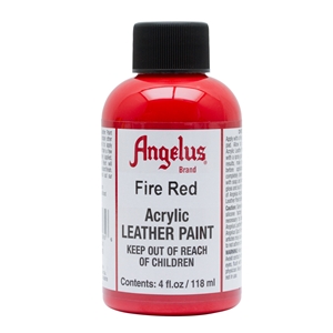 Angelus Acrylic Leather Paint 4 fl oz/118ml Bottle. Fire Red 185