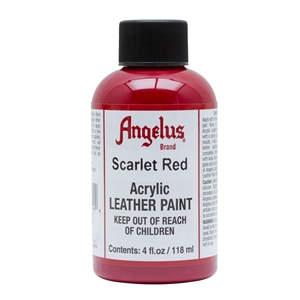 Angelus Acrylic Leather Paint 4 fl oz/118ml Bottle. Scarlet Red 190