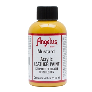 Angelus Acrylic Leather Paint 4 fl oz/118ml Bottle. Mustard 196