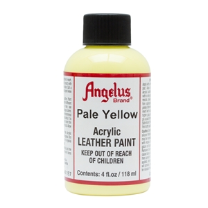 Angelus Acrylic Leather Paint 4 fl oz/118ml Bottle. Pale Yellow 197