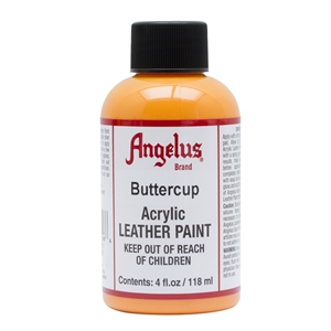 Angelus Acrylic Leather Paint 4 fl oz/118ml Bottle. Buttercup 198