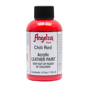 Angelus Acrylic Leather Paint 4 fl oz/118ml Bottle. Chili Red 260