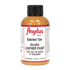 Angelus Acrylic Leather Paint 4 fl oz/118ml Bottle. Satchel Tan 275