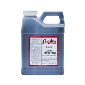 Angelus Acrylic Leather Paint Pint/472ml Bottle. Black 001