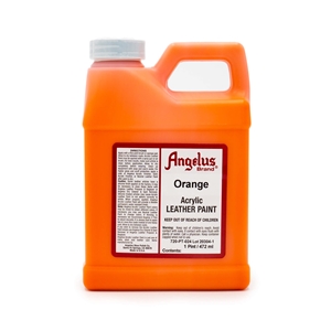 Angelus Acrylic Leather Paint Pint /472ml Bottle. Orange 024