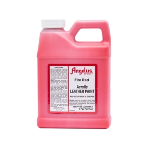Angelus Acrylic Leather Paint Pint/472ml Bottle. Fire Red 185