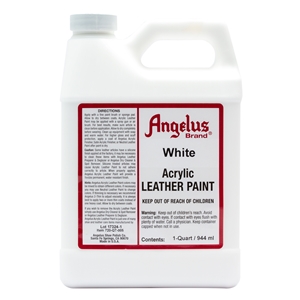Angelus Acrylic Leather Paint Quart/946ml Bottle. Flat White 105