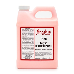 Angelus Acrylic Leather Paint Quart/946ml Bottle. Pink 188