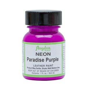Angelus Neon Acrylic Leather Paint 1 fl oz/30ml Bottle. Paradise Purple 124