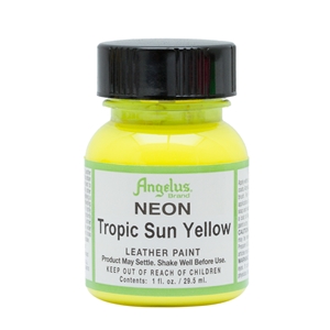 Angelus Neon Acrylic Leather Paint 1 fl oz/30ml Bottle. Tropic Sun Yellow 127