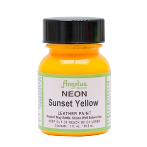 Angelus Neon Acrylic Leather Paint 1 fl oz/30ml Bottle. Sunset Yellow 128