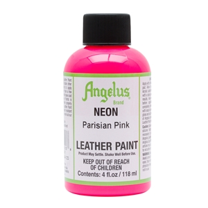 Angelus Neon Acrylic Leather Paint 4 fl oz/118ml Bottle. Parisian Pink 123