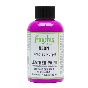 Angelus Neon Acrylic Leather Paint 4 fl oz/118ml Bottle. Paradise Purple 124