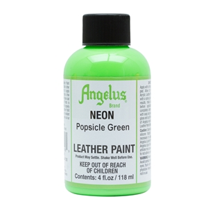 Angelus Neon Acrylic Leather Paint 4 fl oz/118ml Bottle. Popsicle Green 126