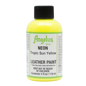Angelus Neon Acrylic Leather Paint 4 fl oz/118ml Bottle. Tropic Sun Yellow 127