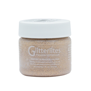 Angelus Glitterlites Acrylic Leather Paint 1 fl oz/30ml Bottle. Desert Gold