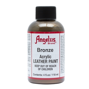 Angelus Metallic Acrylic Leather Paint 4 fl oz/118ml Bottle. Bronze 142