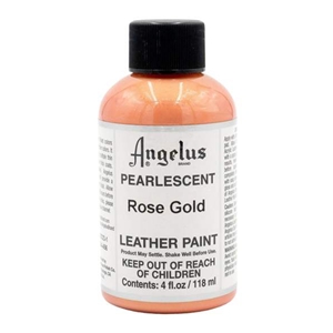 Angelus Pearlescent Acrylic Leather Paint 4 fl oz/118ml Bottle. Rose Gold