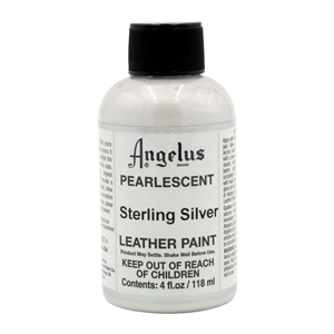 Angelus Pearlescent Acrylic Leather Paint 4 fl oz/118ml Bottle. Sterling Silver