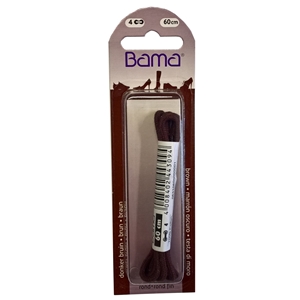 Bama Blister Packed Cotton Laces 60cm Round, Brown