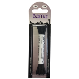 Bama Blister Packed Cotton Laces 75cm Round, Black