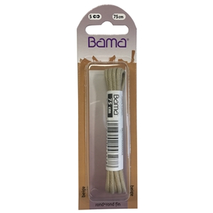 Bama Blister Packed Cotton Laces 75cm Round, Beige