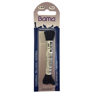 Bama Blister Packed Cotton Laces 75cm Round, Navy Blue