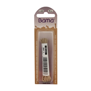 Bama Blister Packed Cotton Laces 90cm Round, Beige