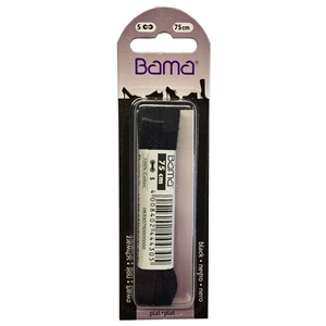 Bama Blister Packed Cotton Laces 75cm Flat, Black